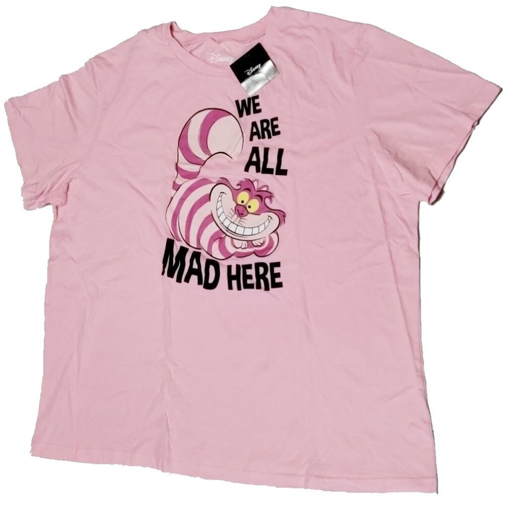 3X Disney Cheshire Cat We Are All Mad Here Alice in Wonderland Graphic T